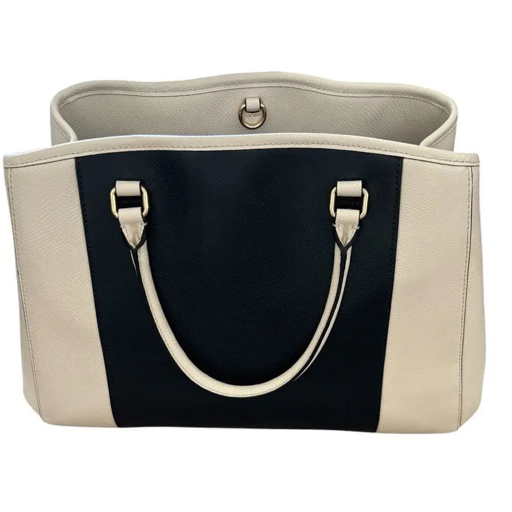 Coach Margot Carryall Bicolor Midnight Chalk Leather Crossbody Bag New With Tags